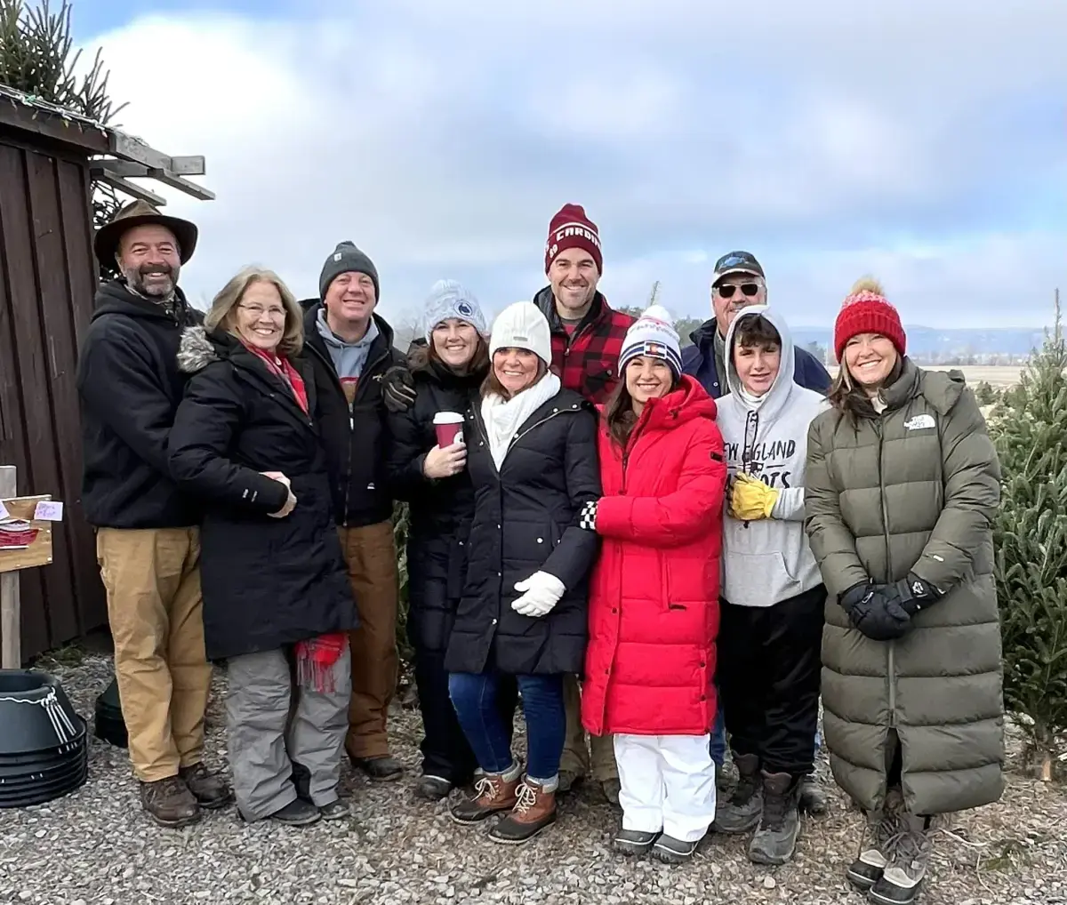 The Bodine family at their Christmas tree farm